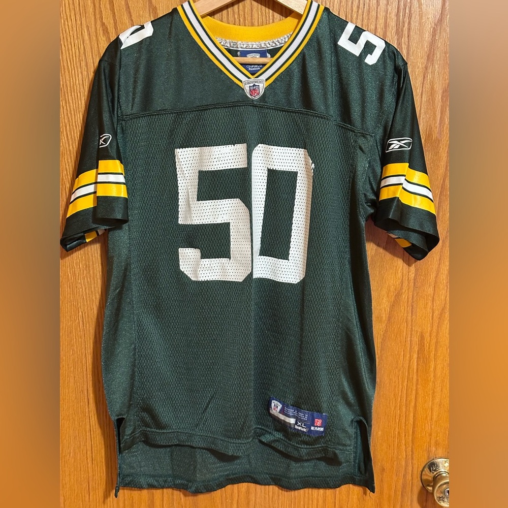 Reebok Green Bay Packers‎ A.J. Hawk #50 Youth size xl jersey